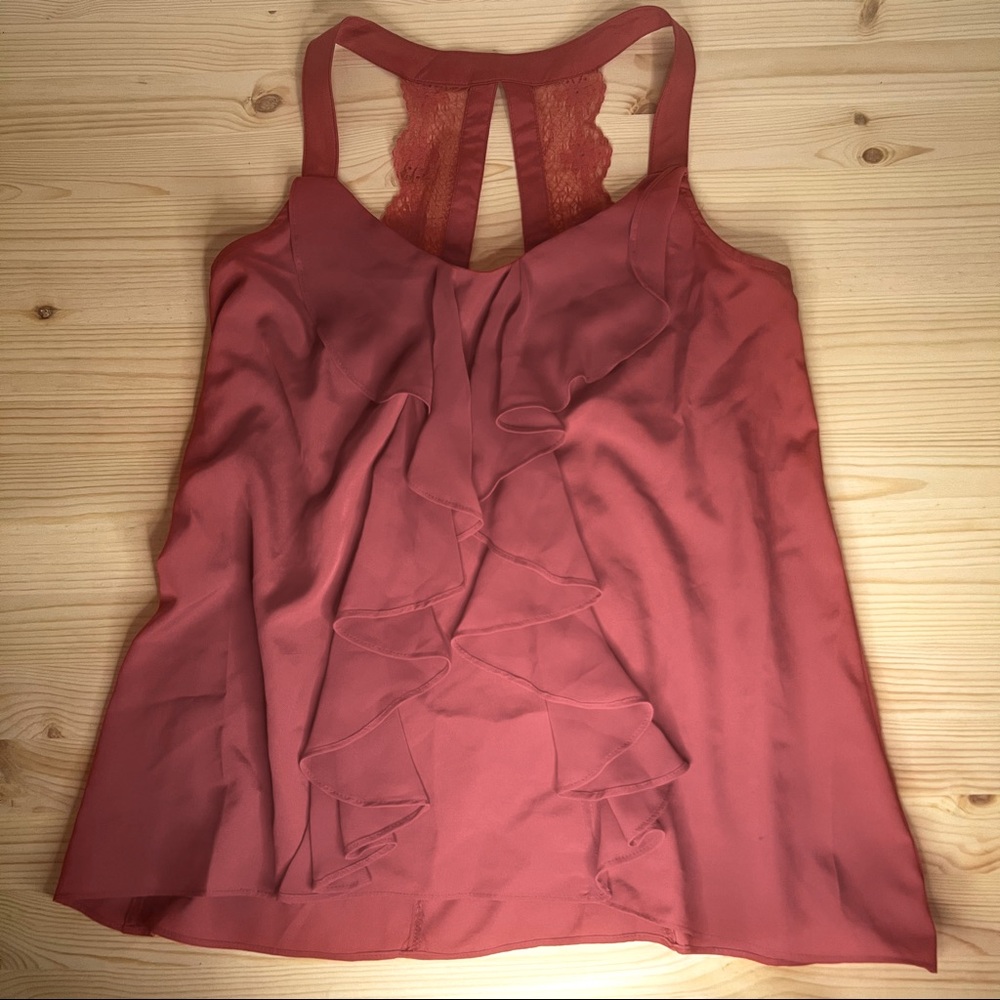 Lauren Conrad Pink Dressy Tank with Lace